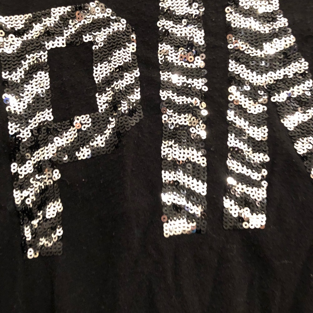 Black and silver swoop neck tee-shirt